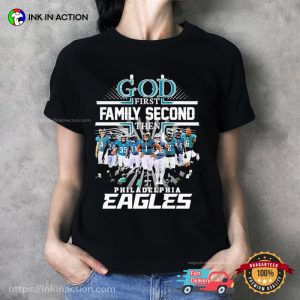 God first family second then Eagles Team Signatures Shirt, philadelphia eagles merch 3