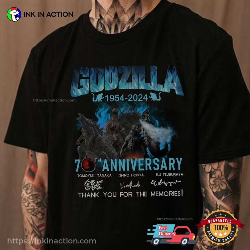 Godzilla 70th Anniversary Signatures T-shirt