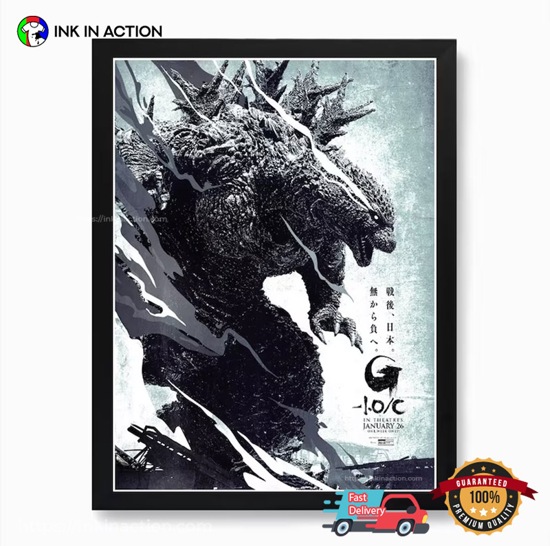 Godzilla Minus One New 2024 Japan Style Poster