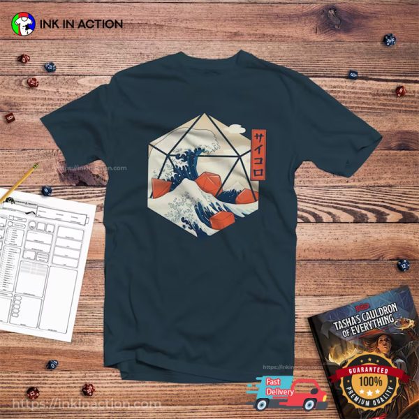 Great Wave of Dice D20 Japan DnD Shirts