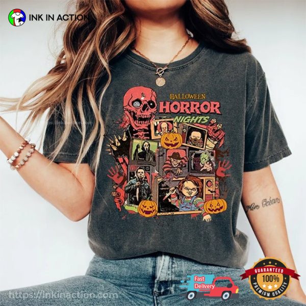 Halloween Horror Night Horror Movie Characters Comfort Colors Tee