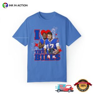 I Love the Bills Josh Allen And Stefon Diggs Selfy Funny Tee 2