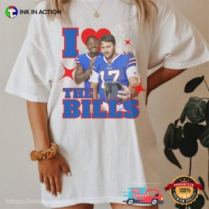 I Love the Bills Josh Allen And Stefon Diggs Selfy Funny Tee