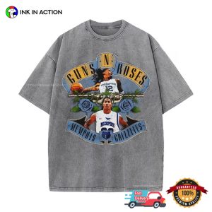 Ja Morant & Derrick Rose Guns N Roses Vintage Memphis Grizzlies T Shirt, vancouver grizzlies basketball Merch 3
