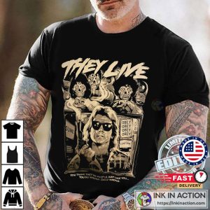 John Carpenter’s They Live 90s Vintage Horror Movie T-Shirts