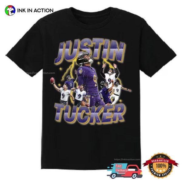 Justin Tucker Vintage 90’s Style T-Shirt, NFL Baltimore Ravens Merch