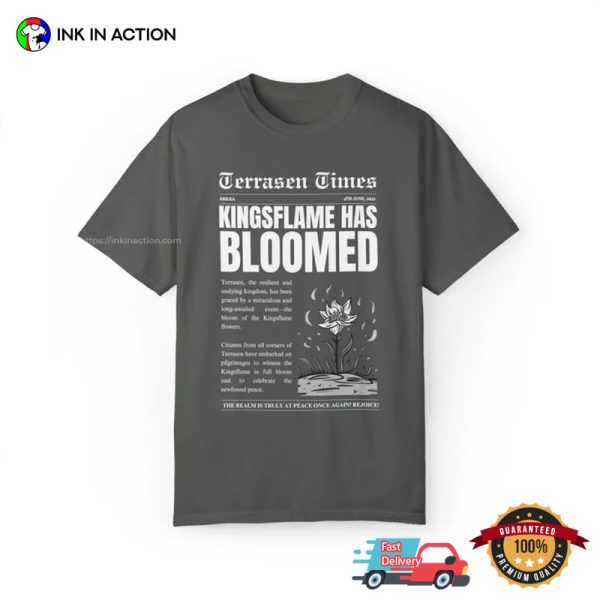 Kingsflame Has Bloomed Terrasen Times Throne Of Glass Shirt