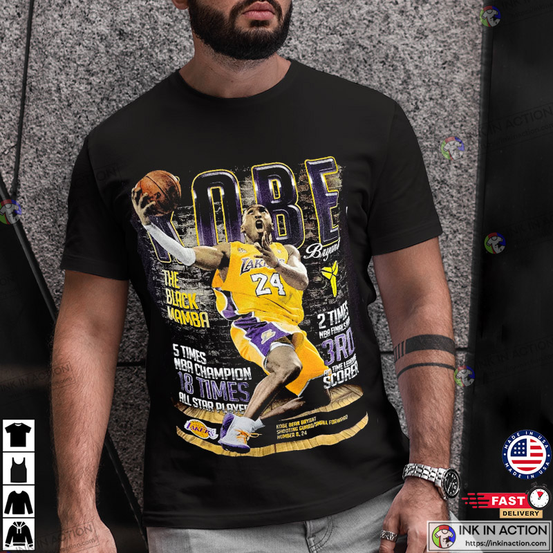 Kobe Bryant 24 The Black Mamba Celebration Graphic T-Shirt
