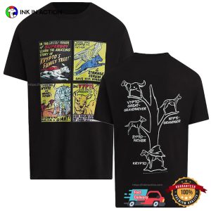 Krypto Family Tree Super Dogs Retro Comic 2 Sided T-Shirt