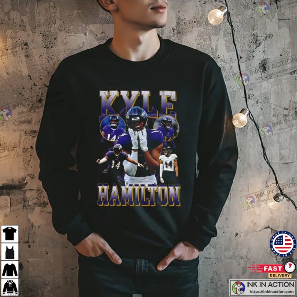 Kyle Hamilton Highlights 90’s Style T-Shirt, Ravens Super Bowl Merch