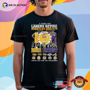 Lakers Retire 6 Years Ago Anniversary kobe bryant basketball shirt 3