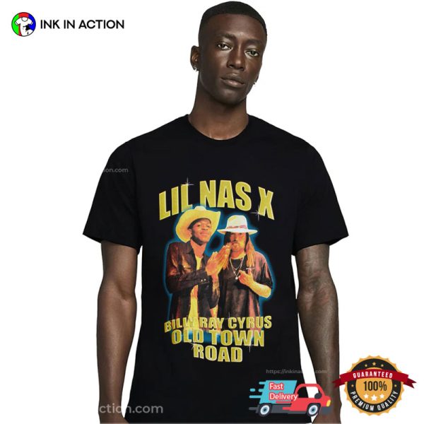 Lil Nas X Billy Ray Cyrus Old Town Road Vintage Graphic T-shirt