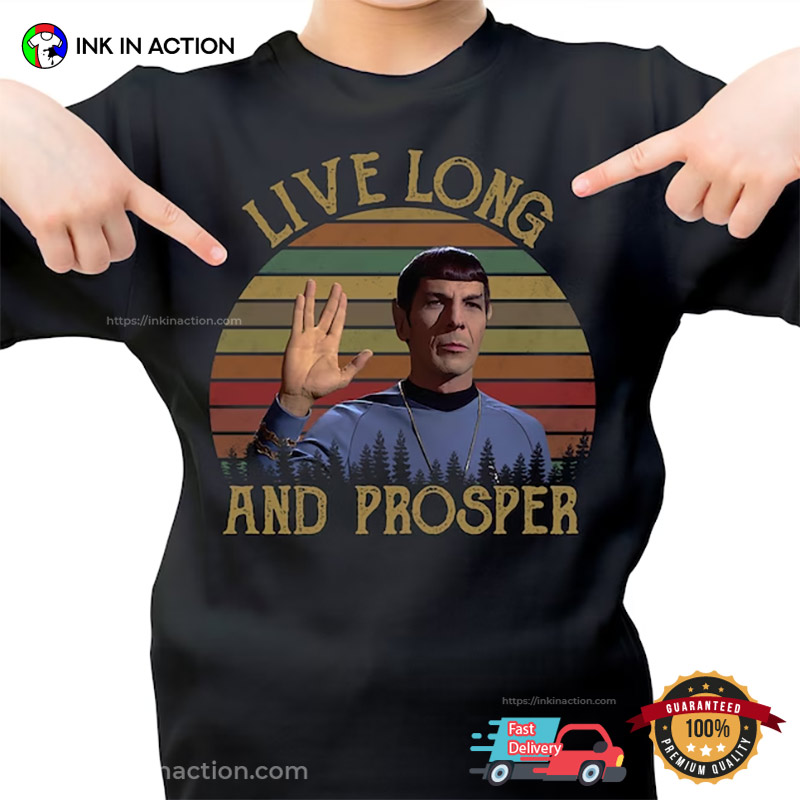 Live Long And Prosper Spock Retro Vintage Star Trek Shirt