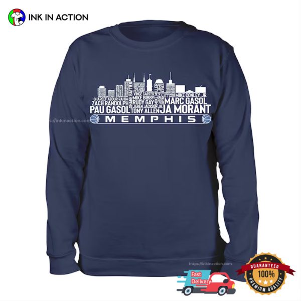 Memphis Basketball Team City Skyline T-Shirt