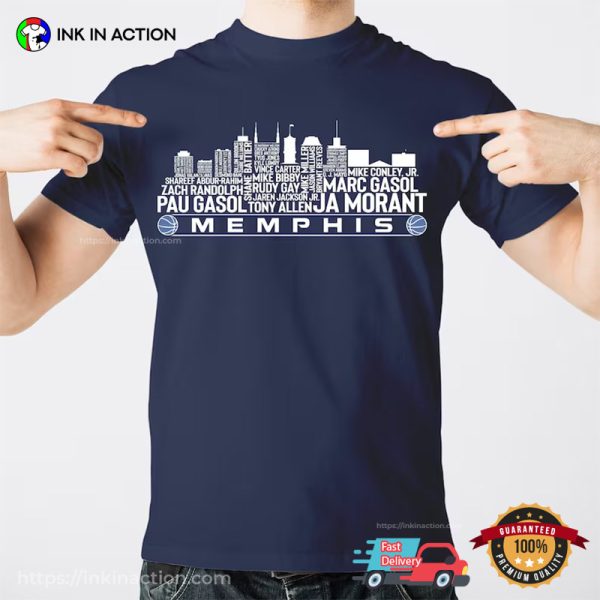 Memphis Basketball Team City Skyline T-Shirt