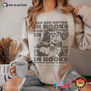 Men Are Better In Books No Exception Vintage Romance Art T-Shirt