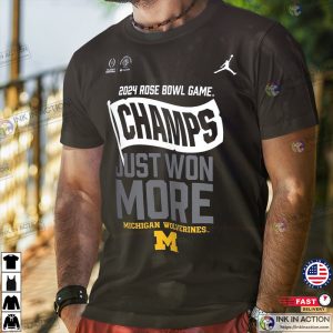 Michigan Wolverines 2024 RoseBowl Champs Football Game T-Shirt