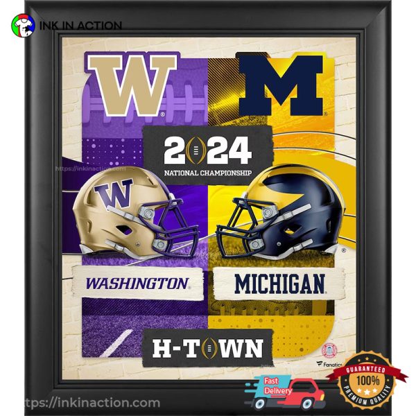 Michigan Wolverines Vs Washington Huskies Playoff 2024 National Championship Poster