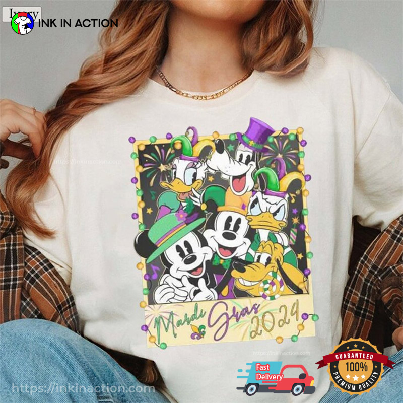 Mickey And Friends Mardi Gras 2024 Festival Comfort Colors T-Shirt