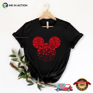 Mickey And Minnie Hearts Head Matching Couple valentines T Shirt 2