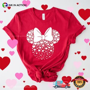 Mickey And Minnie Hearts Head Matching Couple valentines T Shirt 3