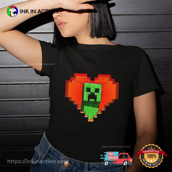 Minecraft Creeper Valentine Game Fans T-Shirt