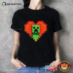Minecraft Creeper Valentine Game Fans T Shirt 2