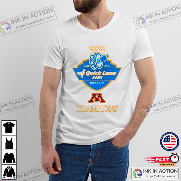 Minnesota Golden Gophers Quick Lane Bowl Champions 2023 Football T-Shirt