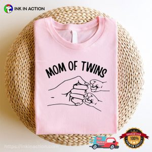 Mom Of Twins Announcement Twin Baby Tee 2