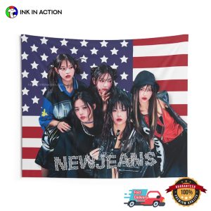 Newjeans Group Kpop Photo American Flag, New Jeans Merch