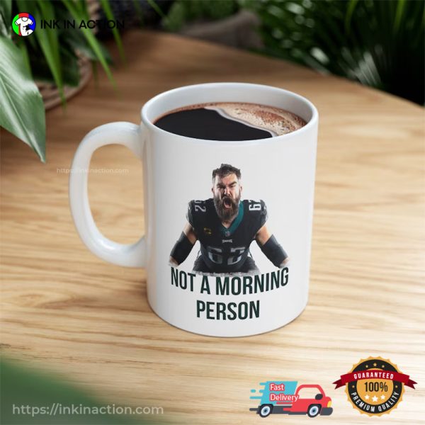 Not A Morning Person Funny Jason Kelce Batman Cup