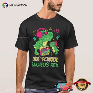 Old School Saurus Rex Dinosaur 80s Stereo Vibe T-Shirt