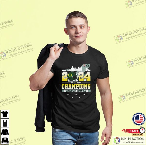 Oregon Ducks Skyline 2024 Fiesta Bowl Champions Shirt