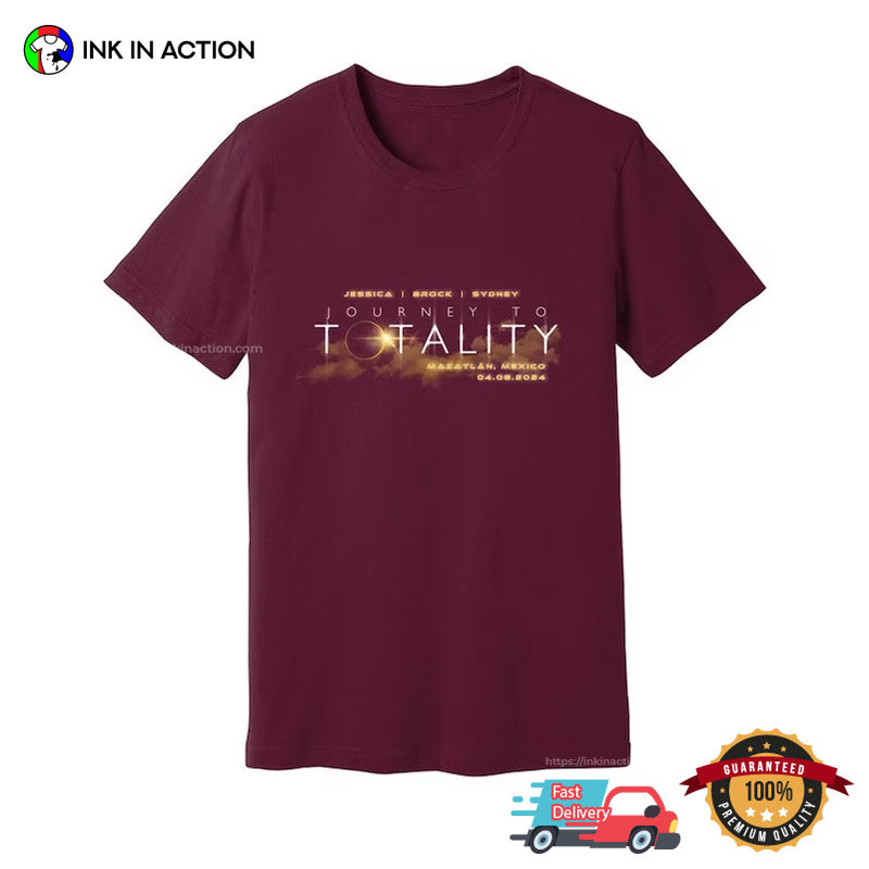 Personalized Name And Place Journey To Totality Family Eclipse T-Shirt, April 8 2024 Solar Eclipse Apparel