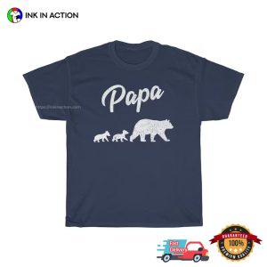 Papa Bear Two Cubs Cute twins dad T Shirt 2