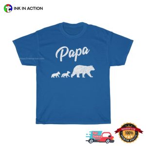 Papa Bear Two Cubs Cute twins dad T Shirt 3