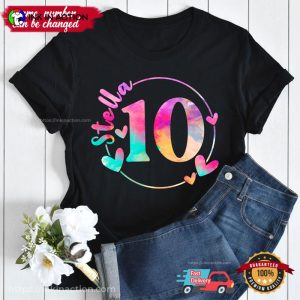 Personalized Birthday Girl Colorful T Shirt 1