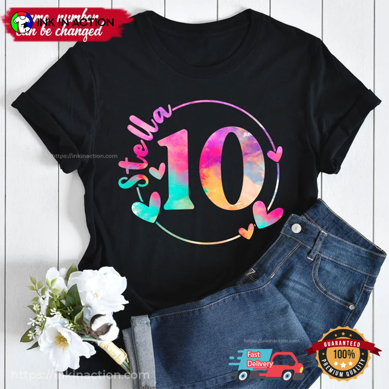 Personalized Birthday Girl Colorful T-Shirt