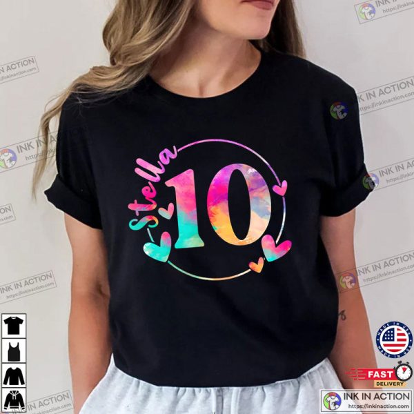 Personalized Birthday Girl Colorful T-Shirt