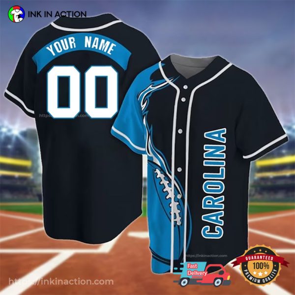 Personalized Carolina Football Cool Black Baseball Jersey