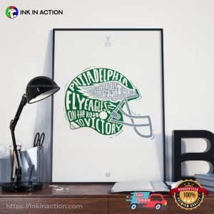 Philadelphia Fly Eagles Fly On The Road To Victiry Wall Art, superbowl sunday 2024 Merch 1