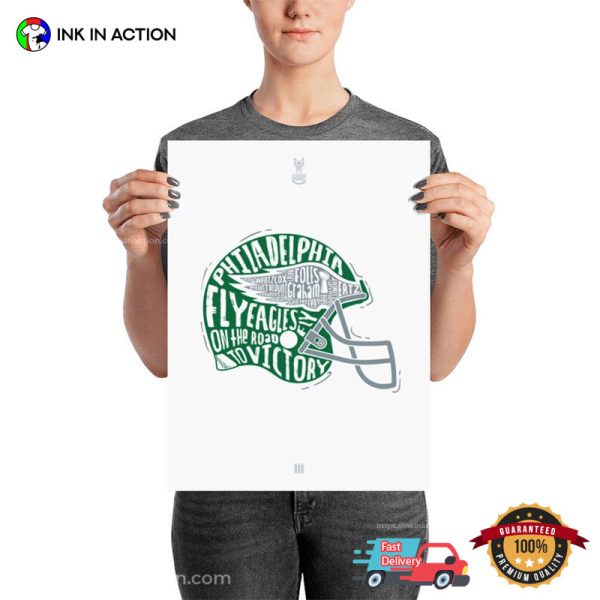 Philadelphia Fly Eagles Fly On The Road To Victiry Wall Art, Superbowl Sunday 2024 Merch