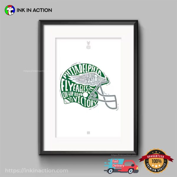 Philadelphia Fly Eagles Fly On The Road To Victiry Wall Art, Superbowl Sunday 2024 Merch