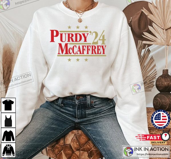 Purdy & McCaffrey ’24 Parody Campaign Tee, Brock Purdy Merch