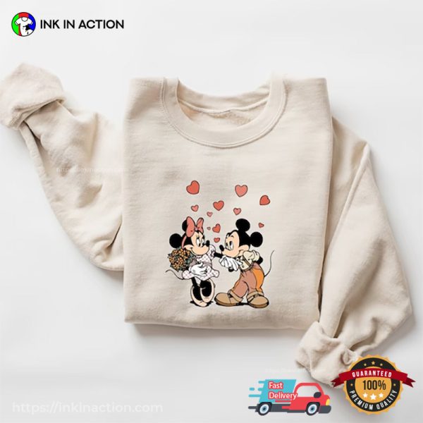 Retro Disney Mickey Minnie Couple 90s Shirt For Valentine’s Day