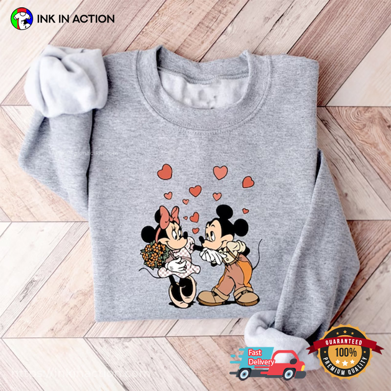 Retro Disney Mickey Minnie Couple 90s Shirt For Valentine's Day