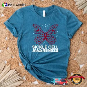 Sickle Cell Awareness Butterfly Ribbons T Shirt 1