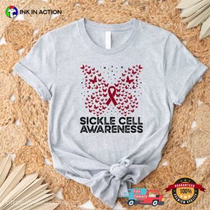 Sickle Cell Awareness Butterfly Ribbons T Shirt 4