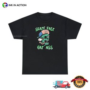 Skate Fast Eat Ass Funny Zombie skateboard shirt 2
