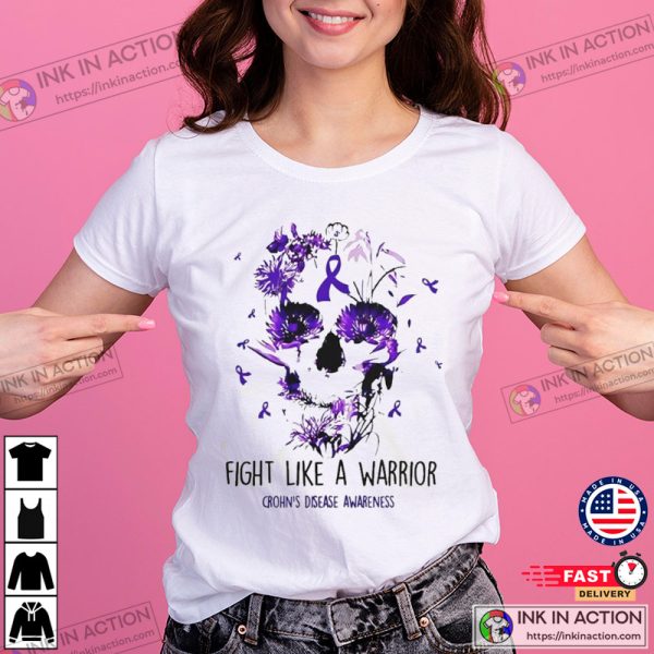 Fight Like A Warrior Skull Floral Trending T-Shirt